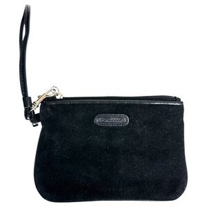Fossil Black Suede Mini Bag Wristlet Wallet
